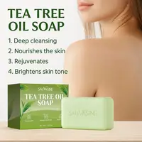 Barre de savon à l'huile d'arbre à thé 100G pour hommes et femmes, nettoyage en profondeur, apaisant pour la peau sèche, soins contre les odeurs corporelles, exfolie et raffermit les soins de la peau 1