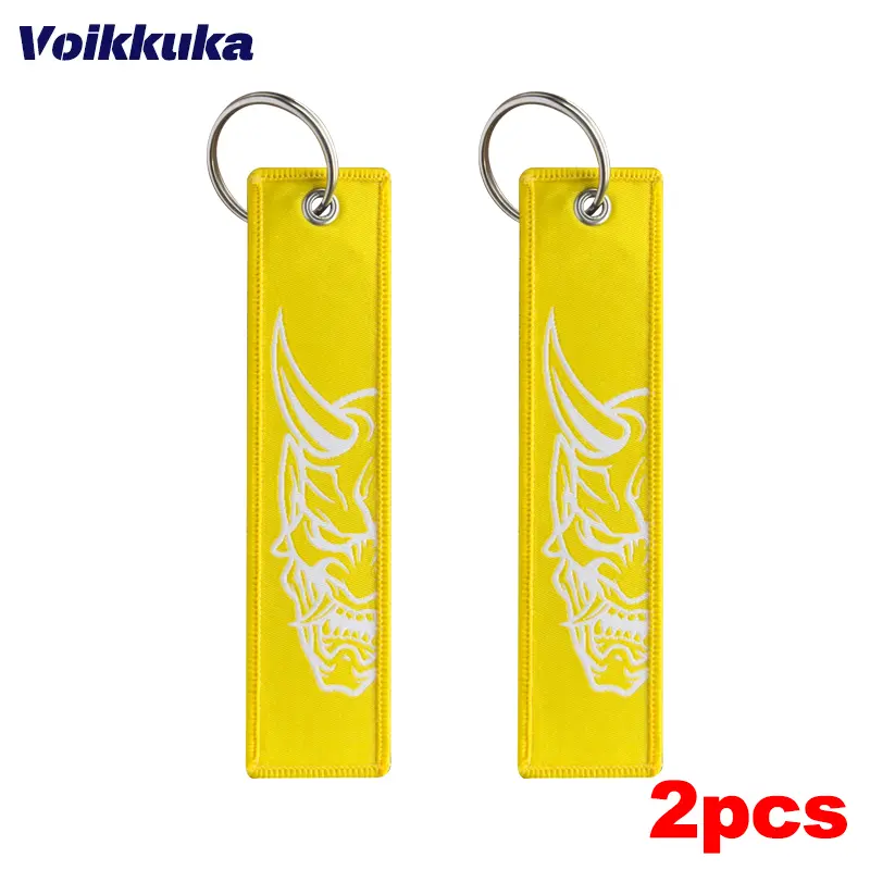 1Pc/2Pcs/3Pcs Set Sale Red Tag Midnight Club Oni Mask Both Sides Embroidery Patterns Funny Keychain Motorcycle Wholesale - Image 8