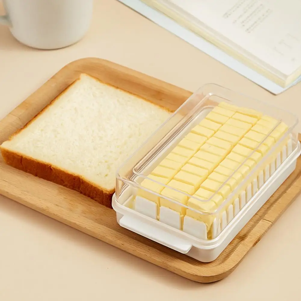 Butter Cheese Cutting Storage Box Food Container With Transparent Lid Cheese Cutter Slicer Keeper Tray Kitchen Food Cooking Tool images - 6