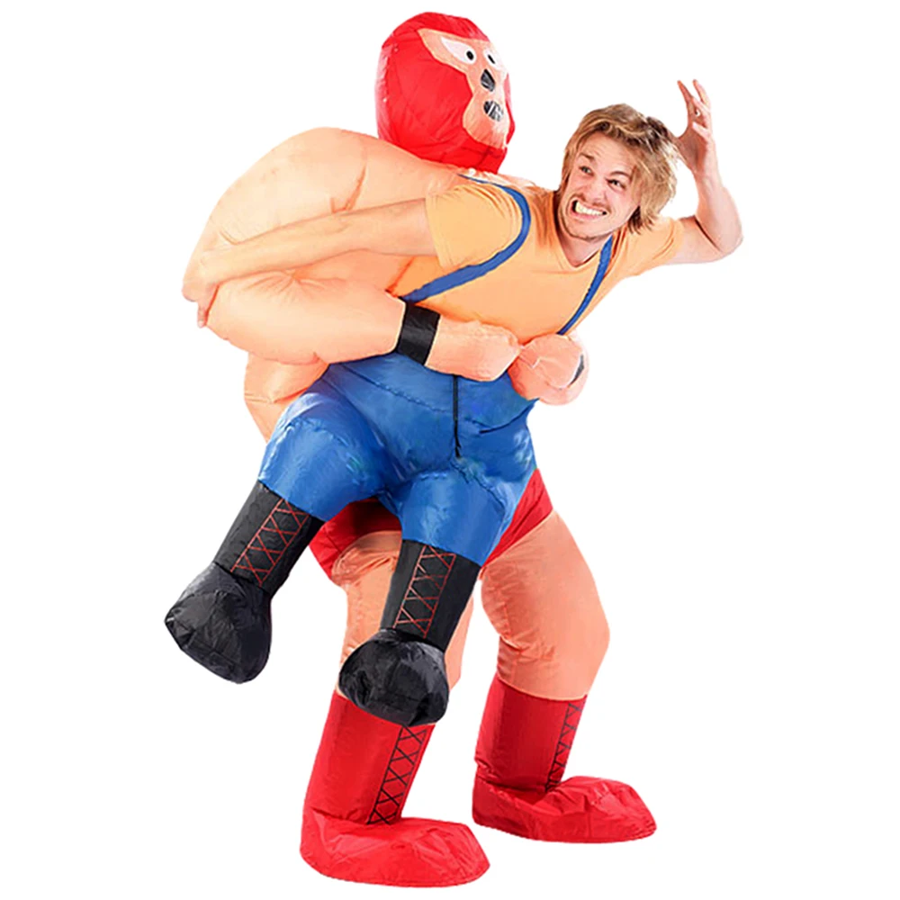 Adult Man Wrestling Fighter Inflatable Costumes Halloween Cosplay Costume Funny Party Role Play Disfraces for Woman Unisex