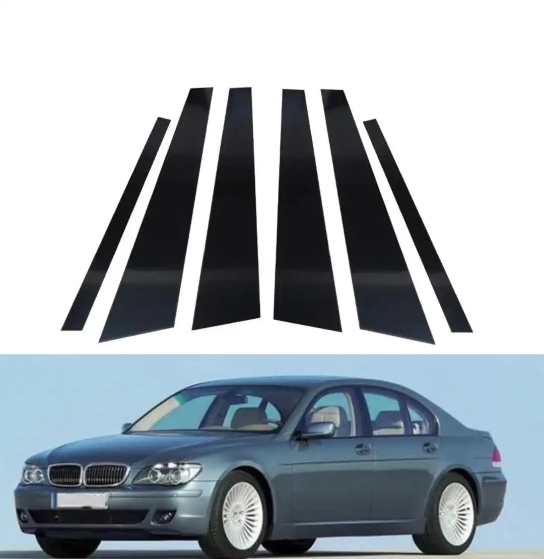 Оконные стойки глянцевого черного цвета подходят для BMW 7 серии E65 E66 2001 2002 2003 2004 2005