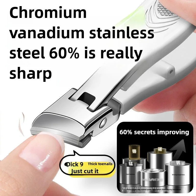 Manicure and Pedicure Care Tool Stainless Steel Non-slip Slant Nail Clipper Large Opening Diagonal Nail Scissors