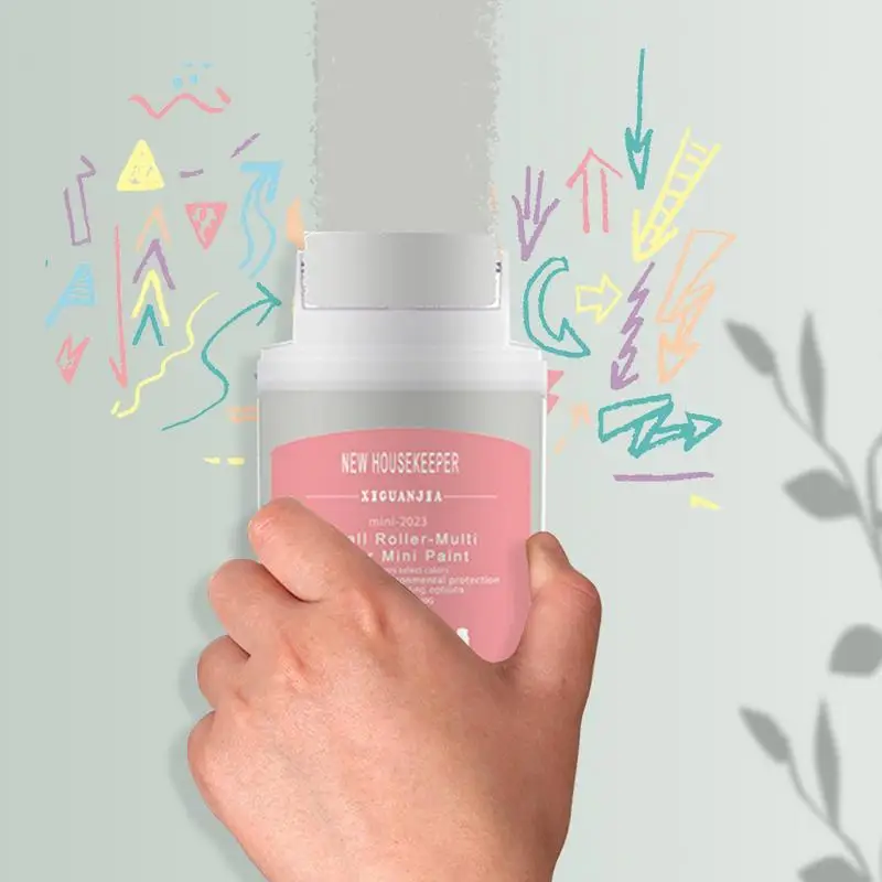 

Wall Paint Roll Brush Interior Conceal Marks Cover Portable Damage Wall Repair Brush Wall Cleaning Wall Paste Repair Tool