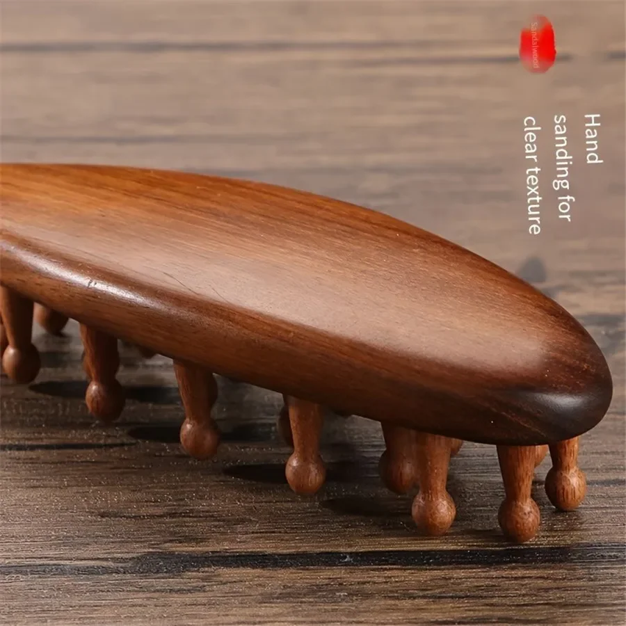 Rosewood Massage Comb: 2024 New, Dense Wooden Teeth for Pain Relief - Health & Home Care