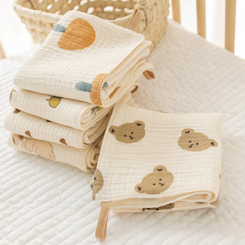 Cotton Muslin Baby Face Towels 4Layers of Gauze Children's Towel Long Burp Cloth for Newborn Kindergarten Hand Towels Baby Items