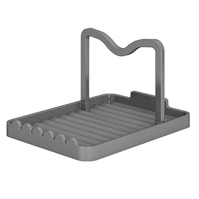 

1 шт. алюминиевый держатель для крышки сковороды, ложки, подставка для кастрюли, подставка для шпателя, кухонная Удобная утварь, инструменты, аксессуары, серый пистолет