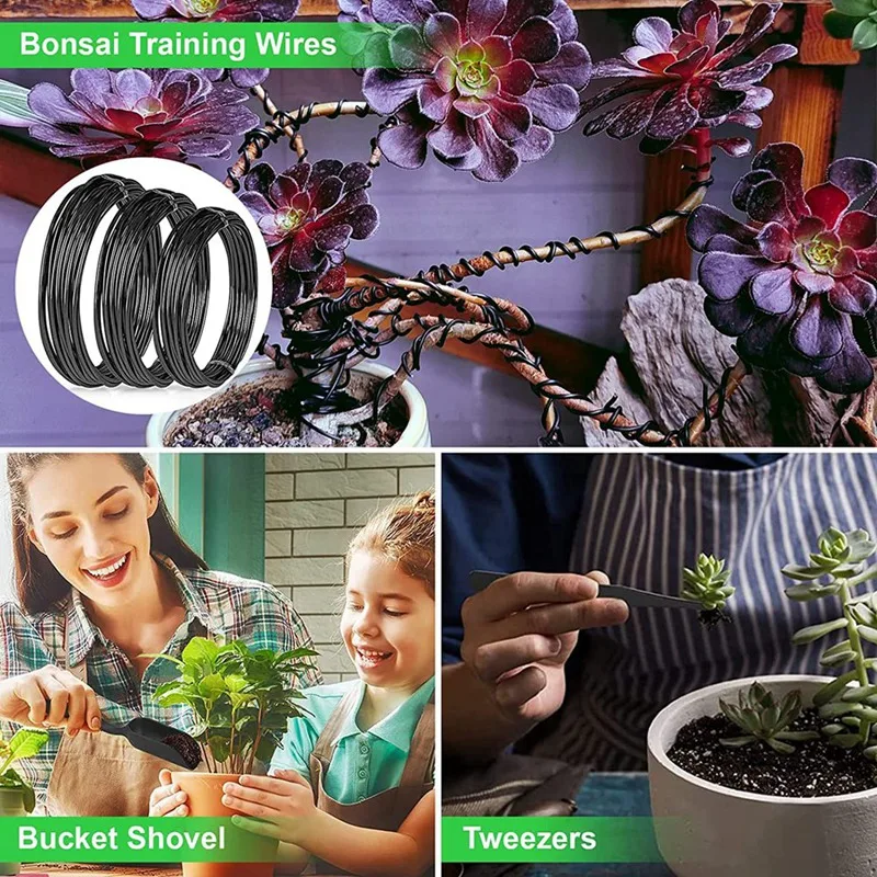 24-częściowy zestaw narzędzie Bonsai akcesoria do pielęgnacji kształtu Bonsai, ogrodnictwo Bonsai dla początkujących przycinanie zestaw do pielęgnacji