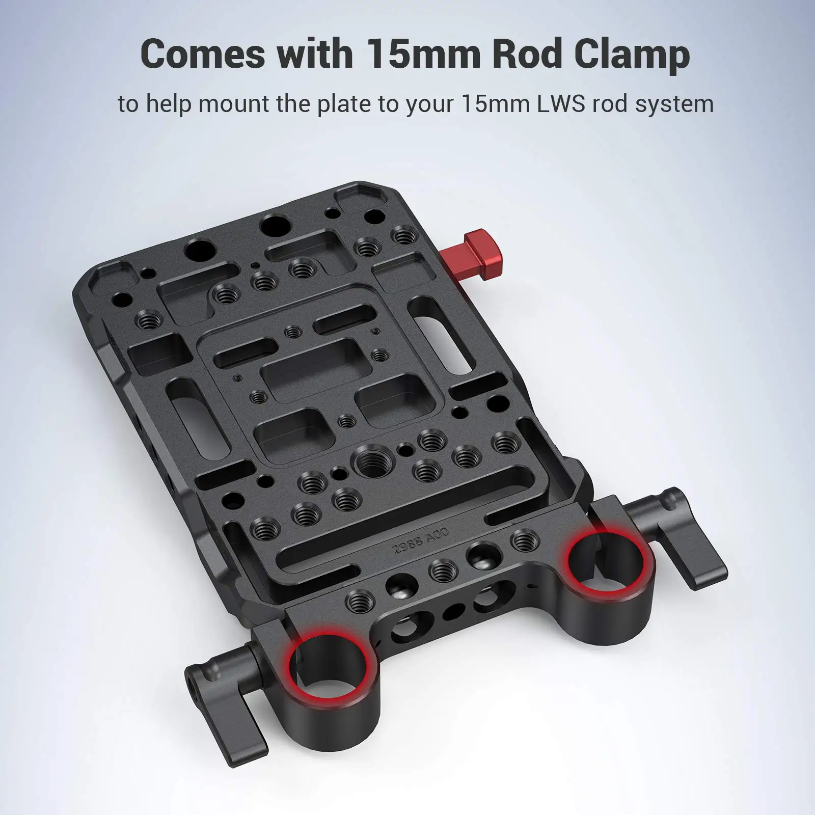 V Mount Battery Plate V-Lock Mount Battery Plate with Dual 15mm Rod Clamp for Ca