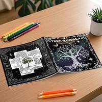 TREE MANDALA Coloring Book 24 Pages For Adults And Teens Mandala Art Theme Kill Time Graffiti Painting Drawing Gift 2