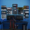 Nordic Drill-Free Wall Pegboard: Gaming/Study Headphone & Keyboard Stand, Multi-Functional Display Storage