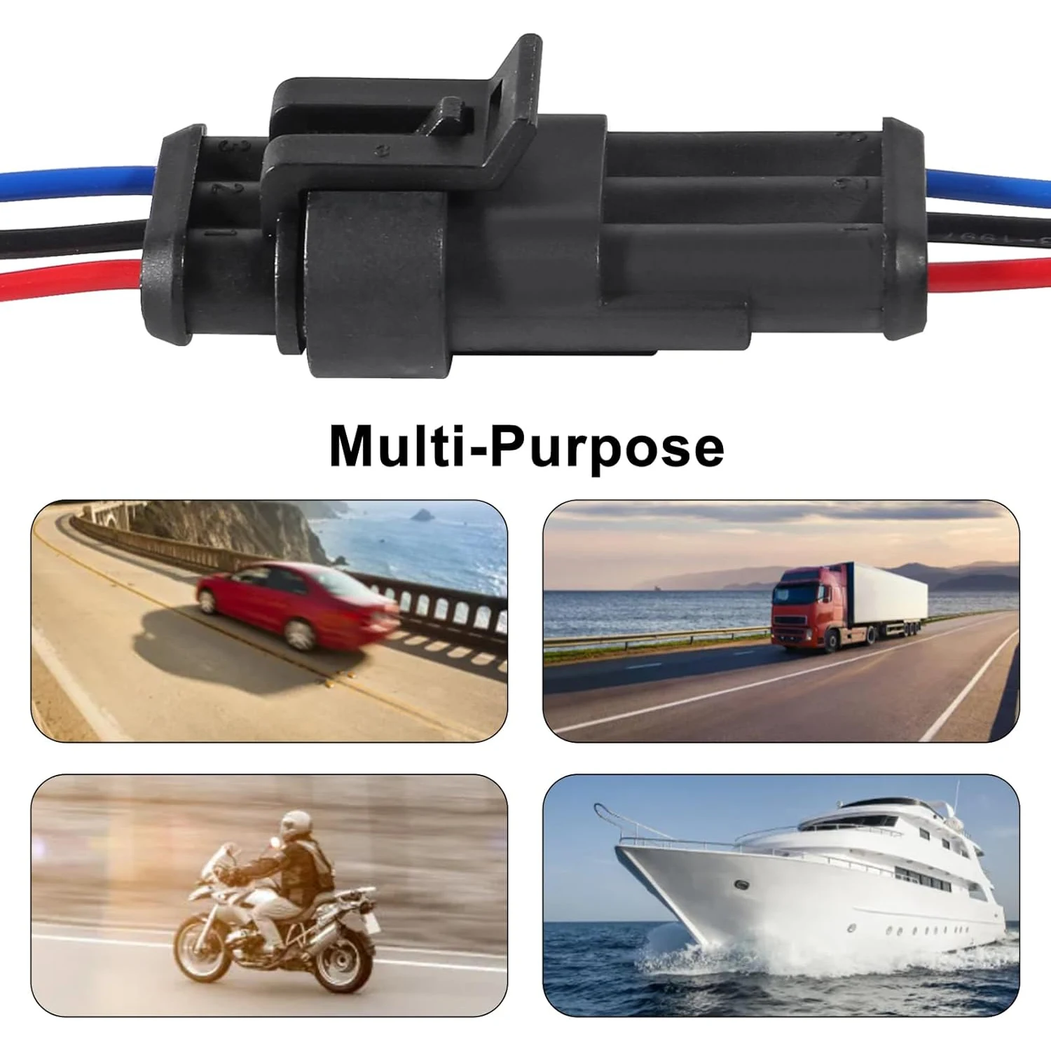 Waterproof 3 Pin Electrical Connector Kit 8 Pair