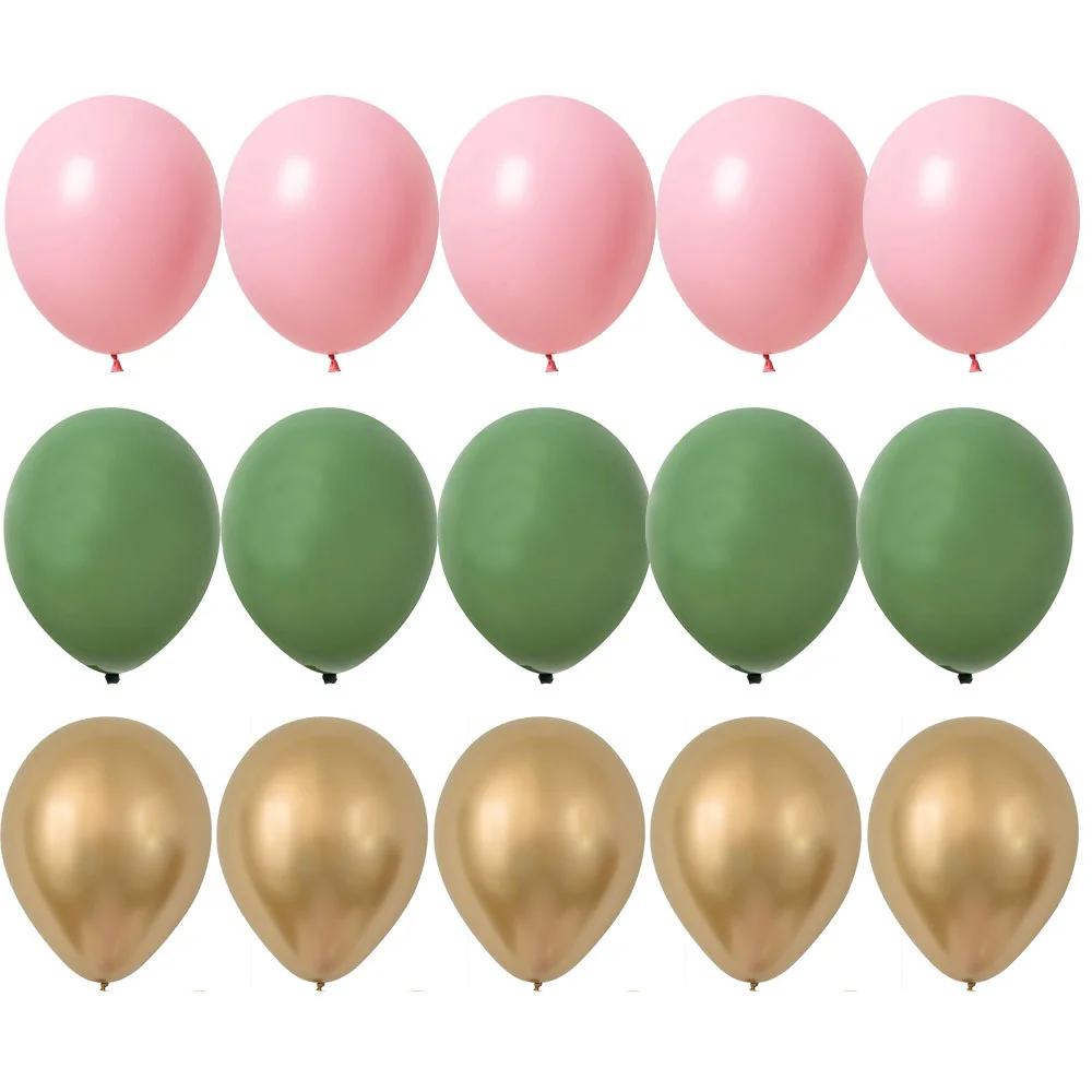 15/20 stücke 10/12inch Ballon Kit Avocado Grün Weiß Gold Konfetti Ball Geburtstag Hochzeit Dschungel Party DIY Dekoration Hause Liefert – Detail 11
