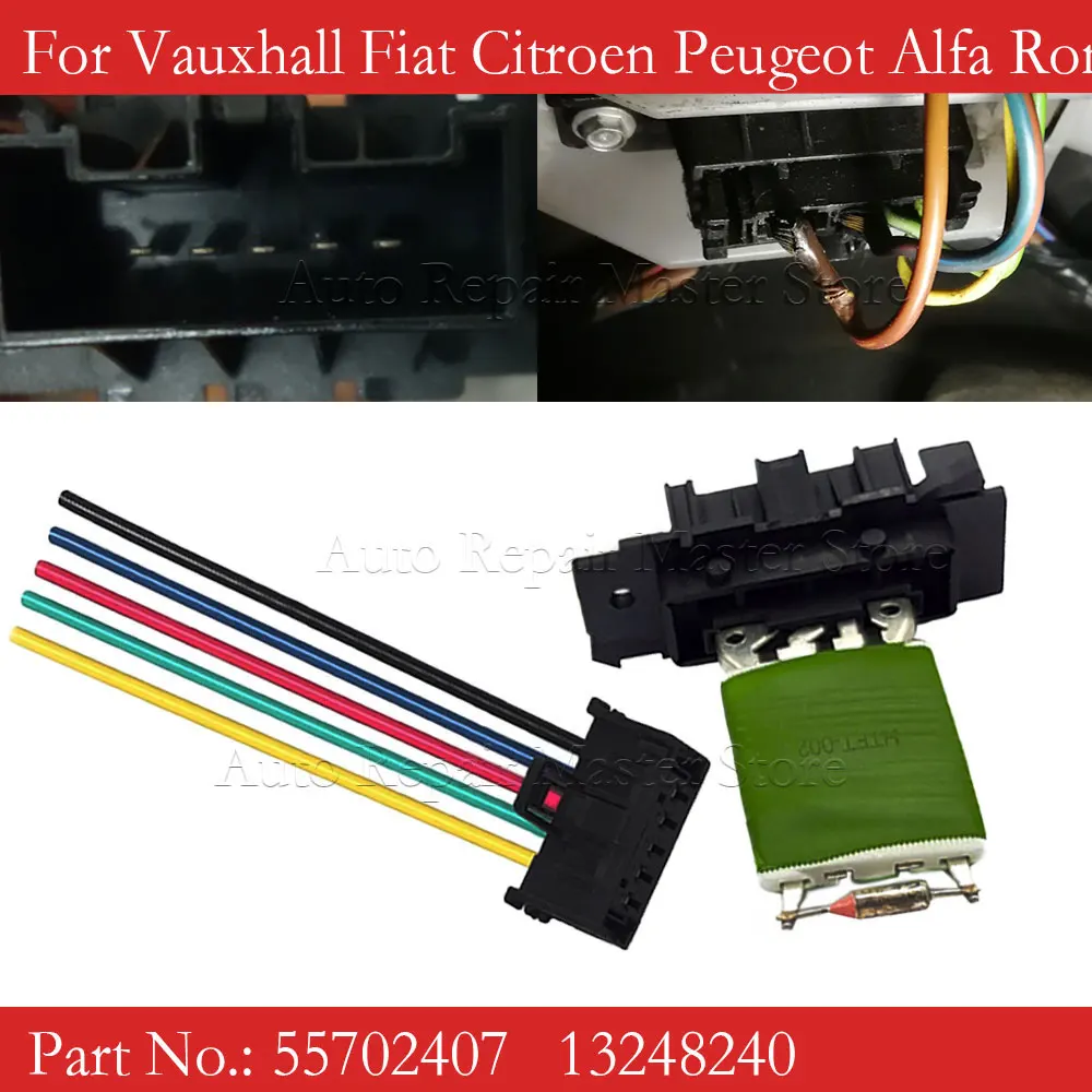Car Heater Motor Blower Resistor 77364061 13248240 6845796 6450.XR For Citroen Peugeot Alfa Romeo Jumper Boxer Fiat Ducato