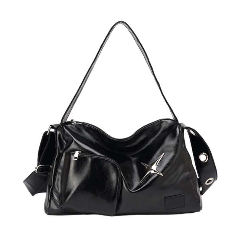 

Y2K Girls Handbags Large Capacity Shoulder Bag Simple Casual Shopping Bag