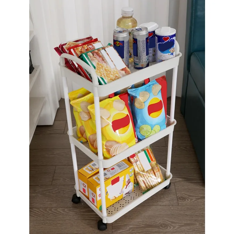 Storage Rack Household Multi-layer Small Cart Storage Rack Floor To Floor Kitchen Bedroom Bathroom Storage Rack With Wheels