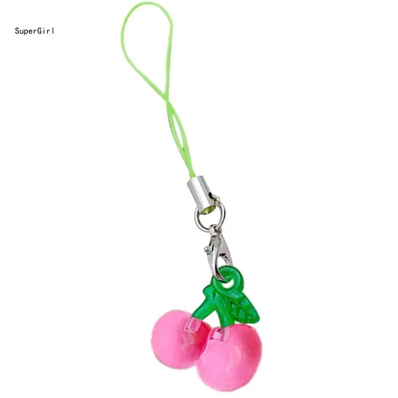 Ciondolo Per Telefono A Forma Di Fragola Con Perline, Cordino Da Polso E Portachiavi Fatto A Mano, Antismarrimento, Accessorio Carino E Colorato - 4