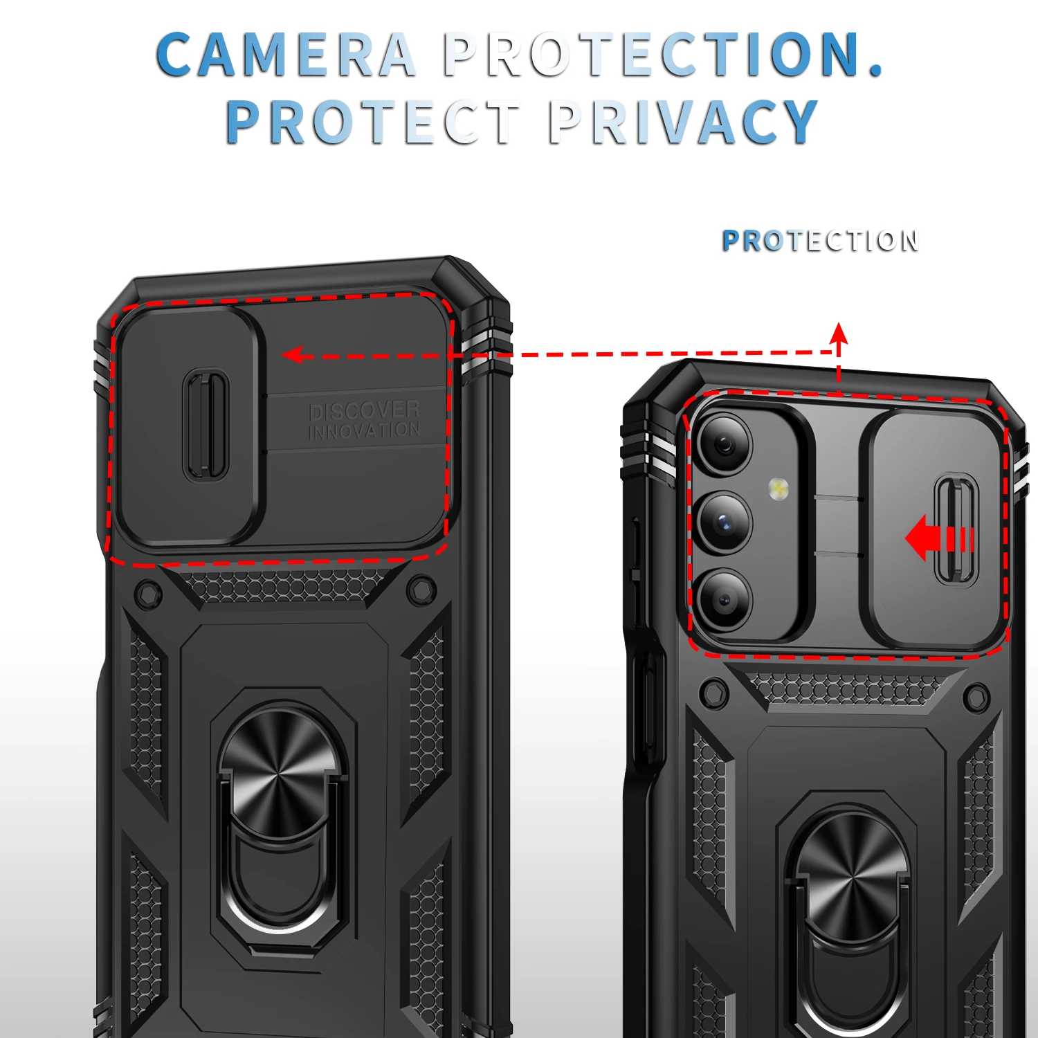 360 Full Protection Phone Case For Samsung Galaxy A17 A16 A15 A56 A55 A26 A06 A35 A34 A54 Case Armor Car Magnet Ring Stand Cover