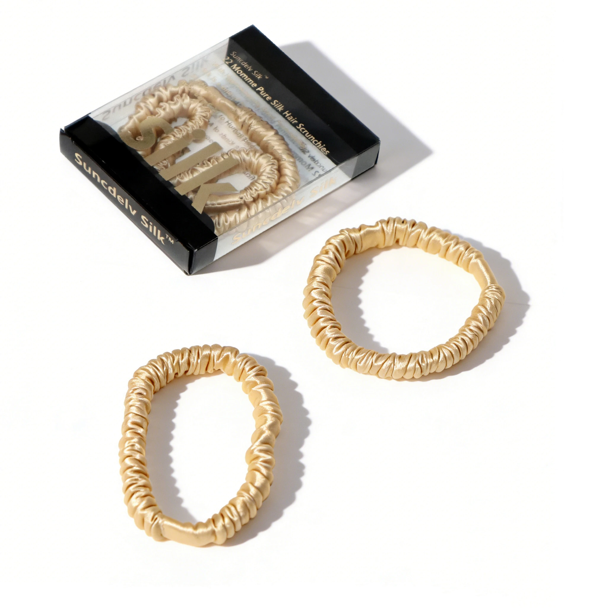 Luxurious Mulberry Silk Skinny Scrunchies Set – Anti-Crease, Gentle & Durable Hair Accessory
