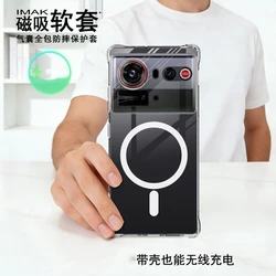 Magnetic Transparent TPU Shockproof Phone Case with MagSafe Compatibility for ZTE nubia Z80 Ultra (Clear)