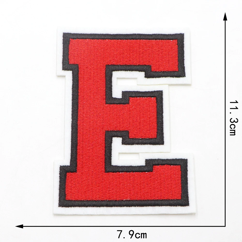 1 Stück große rote 4,5 Zoll englische Alphabet-Buchstaben-Aufnäher, bestickter Aufnäher zum Aufbügeln für Kleidung, Abzeichen, Paste für Kleidung, Tasche, Jeans – Detail 6