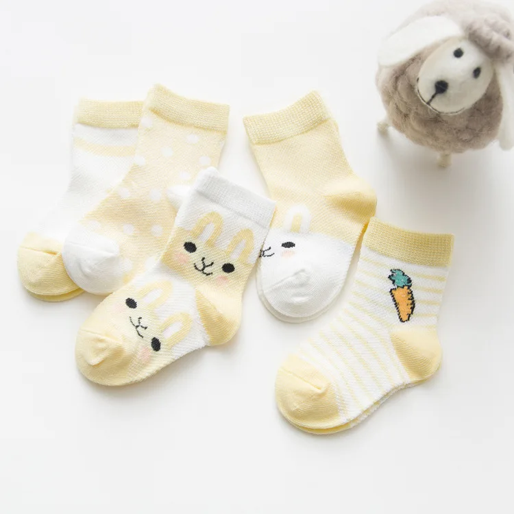 5pcs Baby Radish Socks Summer Combed Cotton Cartoon Accessories Baby Socks Cute Radish Newborn Socks 1-3 Year