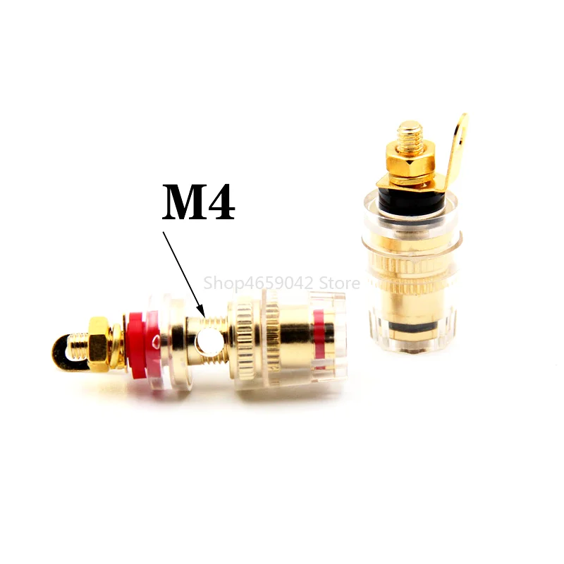 4 Pz In Ottone Placcato Oro Binding Post Per Filo Amplificatore - Foto 12