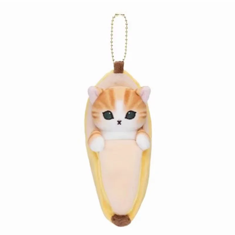 Kawaii Mofusand Shark Cat Fruit and Vegetable Series Plush Toys Backpack Keychain Cartoon Soft Stuffed Doll Girls Birthday Gift