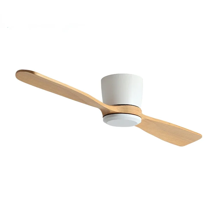 

Modern Multi Scene 48 Inches Double Blade Solid Wodd Ceiling Fan Light Living Room Household 55Watt Led Fan Lamp