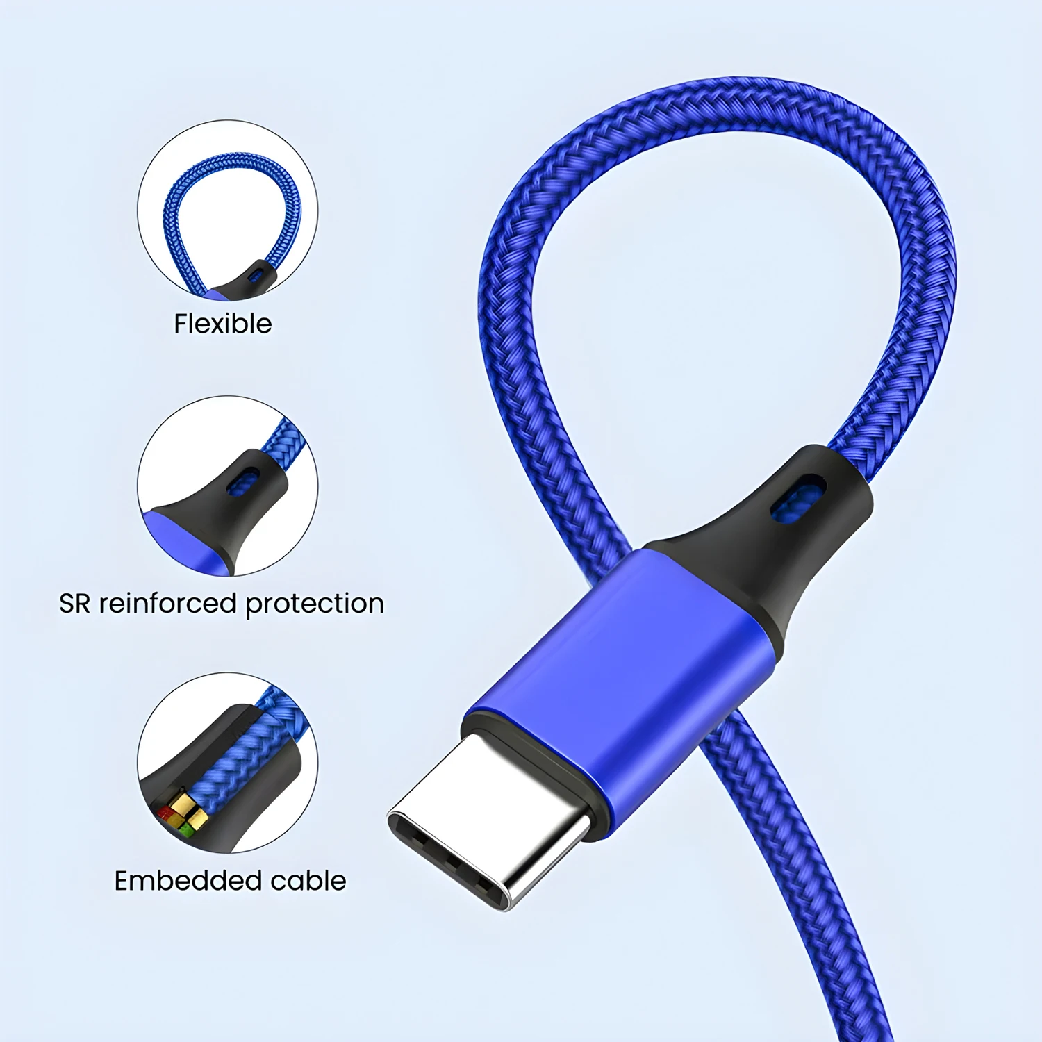 아이폰 13 12 14Pro용 4 in 1 USB 충전 케이블 1-3개, 안드로이드 아이폰 화웨이용 5 in 1 마이크로 USB 타입 C 고속 충전 케이블