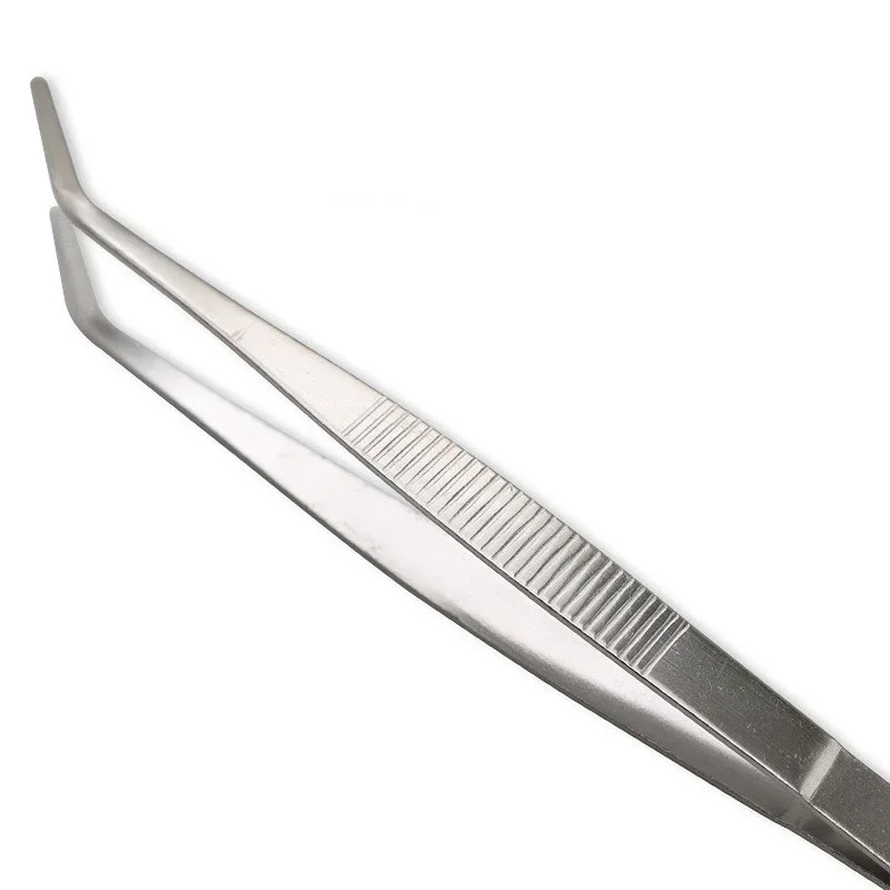 Stainless Steel Thicken Food Tweezers Professional Tea Bag Tweezers Barbecue Clip Silver Long Food Tongs Garden Kitchen BBQ Tool stainless steel tongs
