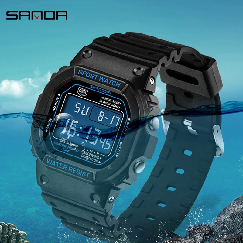 Luxury Military Sport Digital Watch for Men - Fashionable Design with Alarm and Stopwatch Functions