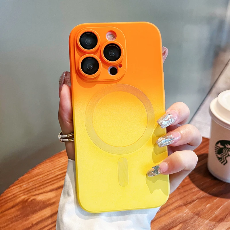 Luxury Gradient Silicone Multicolour Shockproof Case with Wireless Charging Compatibility