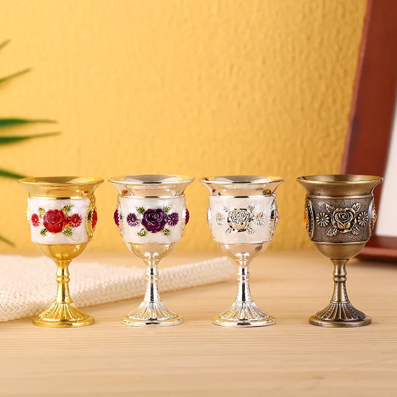 

2pcs Pure Brass Wine Glass Classical Wine Set Wine Cup Handmade Small Goblet Household Copper Glass Drinkware Tumbler Cups