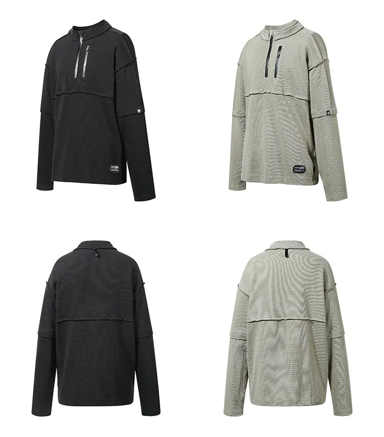 Whyworks 22aw Deconstructed longsleeve double layered collar 330g cotton polyester fabric techwear dystopian