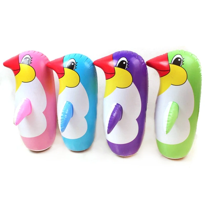 

Q0KB 36cm/45cm/70cm PVC Inflatable Toy for Creative Cartoon Penguin Tumbler for Children Kids Gifts Swimming Pool Be