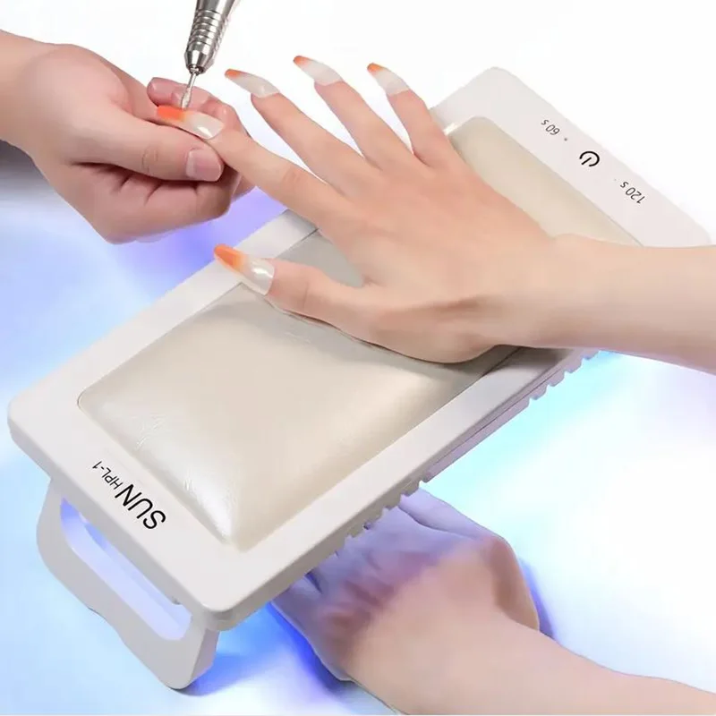LINMANDA 접이식 UV LED 네일 램프, 가죽 핸드 패드 포함, 전문 네일 젤 드라이어, 네일 살롱용 다기능 네일 도구