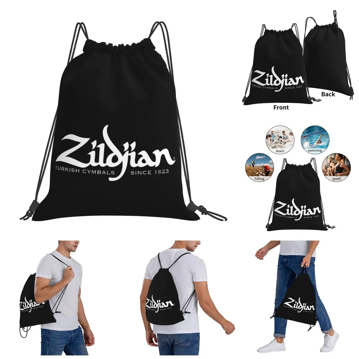 

Drawstring Bags Gym Bag Zildjian Backpack Humor Graphic Graphic Cool Field pack