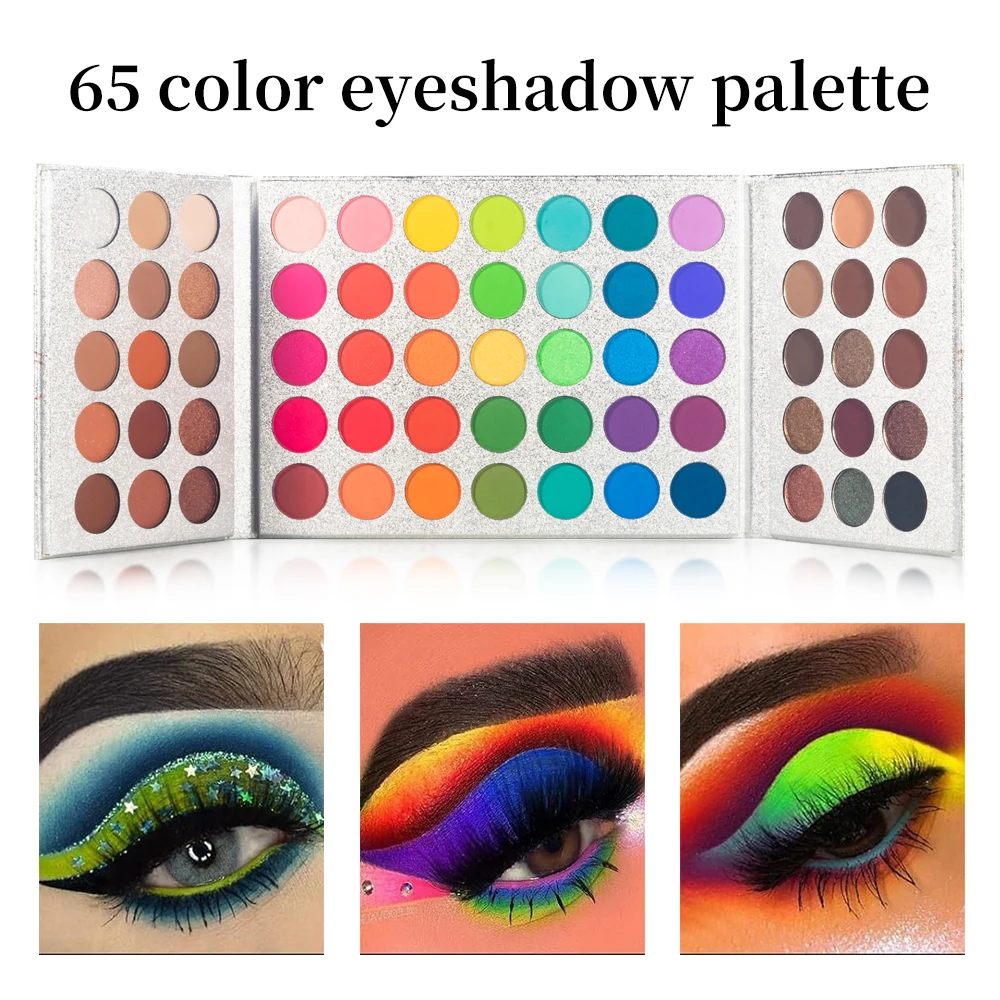 

65 Colors Eyeshadow Palette Highly Pigmented Glitter Shimmer Matte Makeup Palettes Ultra Blendable Bright color Makeup for women