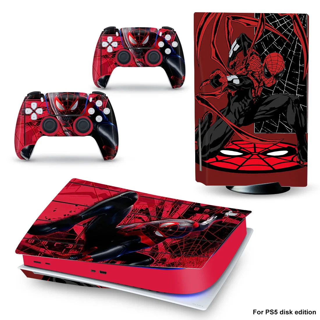 Marvel Vinyl Decal Skin Sticker Cover for PS5 Disk Skin Sticker Console and 2 DualShock Controllers Full Game Accessories 