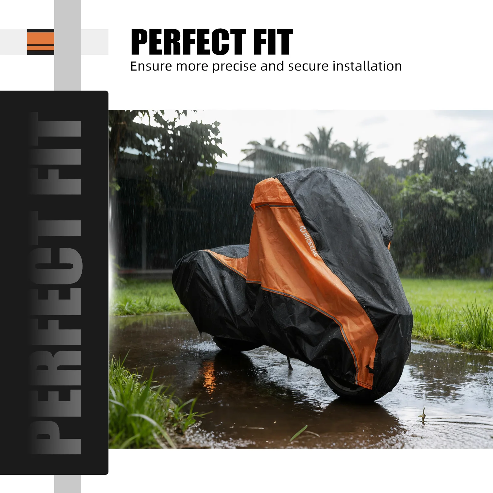 Motorradabdeckung PU wasserdicht für Harley Street Gilde Road Gilde Road King Motorräder mit Dual Side Cases (ohne Top Box) – Detail 10