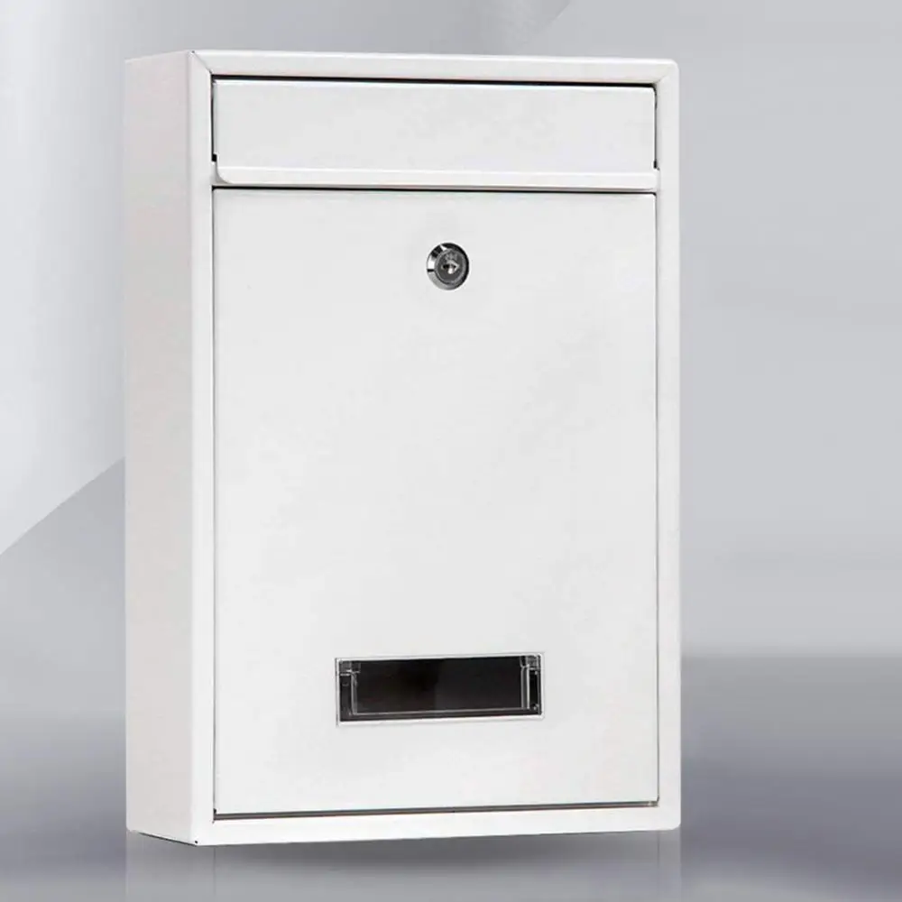 Outdoor Lockable Wall Mounted Hanging Iron Post Letter Box Mailbox with Key