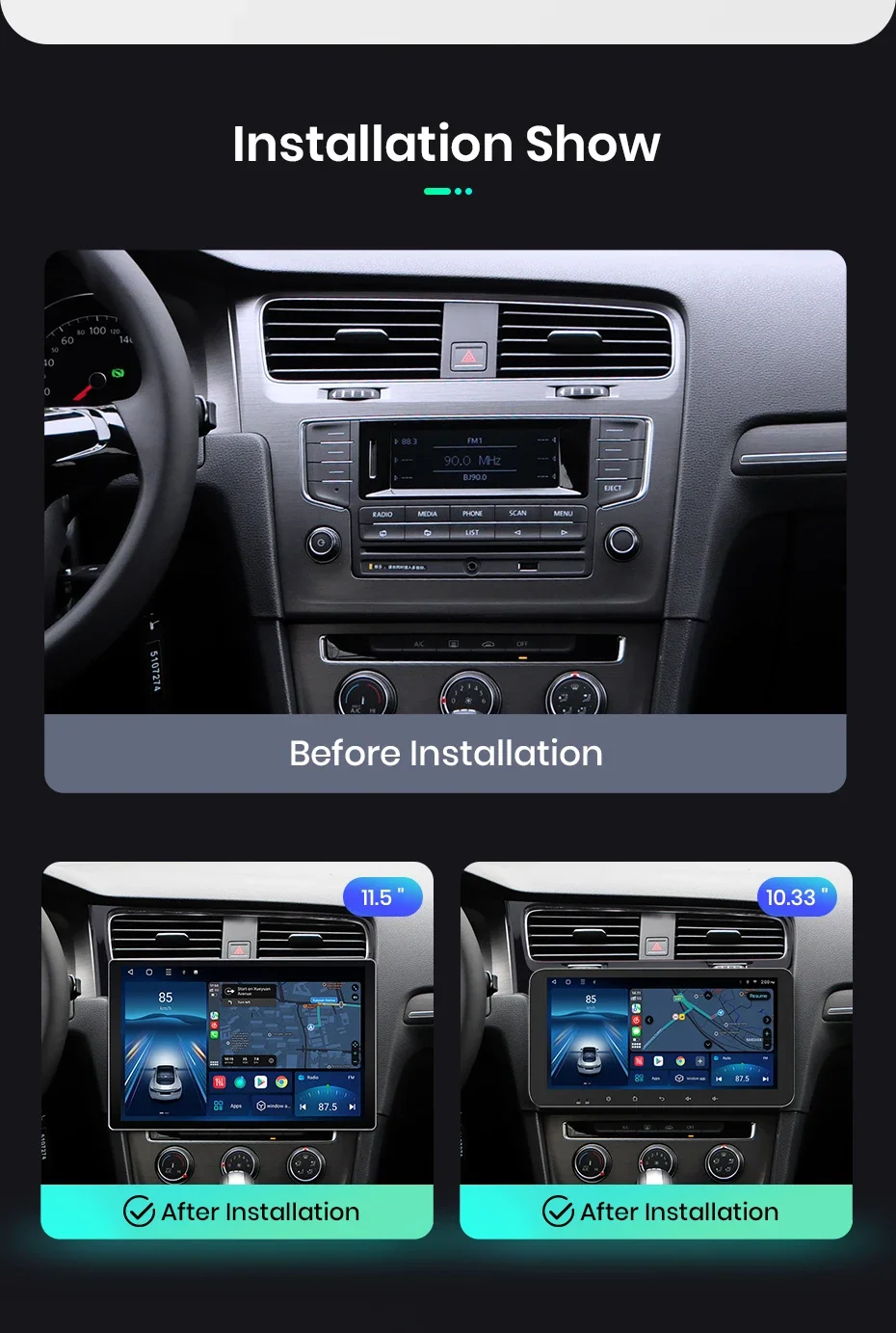 2K QLED Bildschirm Auto Radio Für VW Volkswagen Golf 7 2013-2017 Drahtlose CarPlay Android Auto Multimedia autoradio – Detail 6