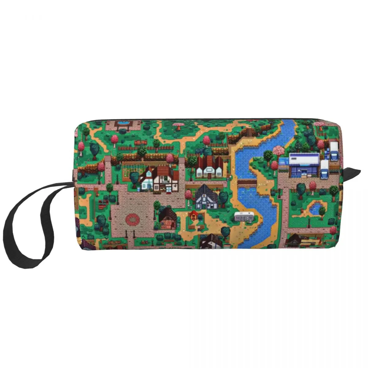 

Stardew Valley Town Map Large Makeup Bag Waterproof Pouch Travel Cosmetic Bags video game manga Storage Bag for Women