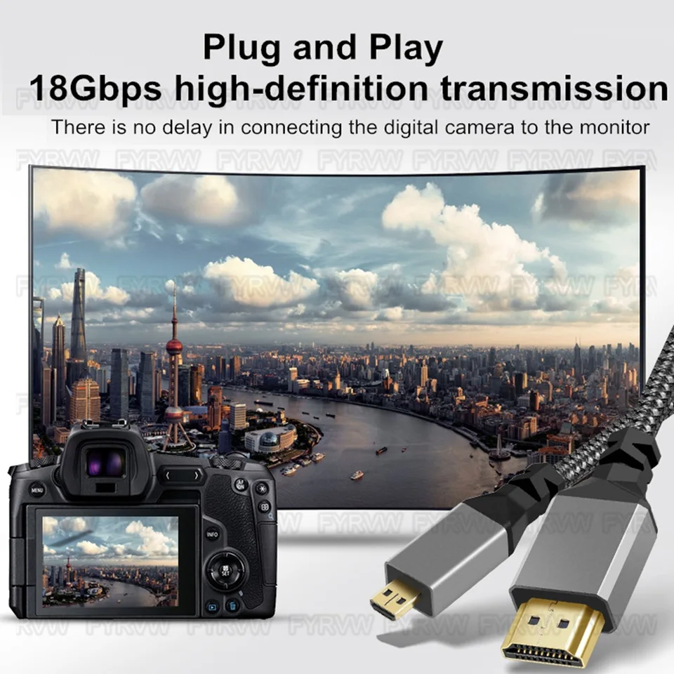 Pack HDMI Cable BUCIER Micro HDMI To HDMI Cable 4K 60Hz