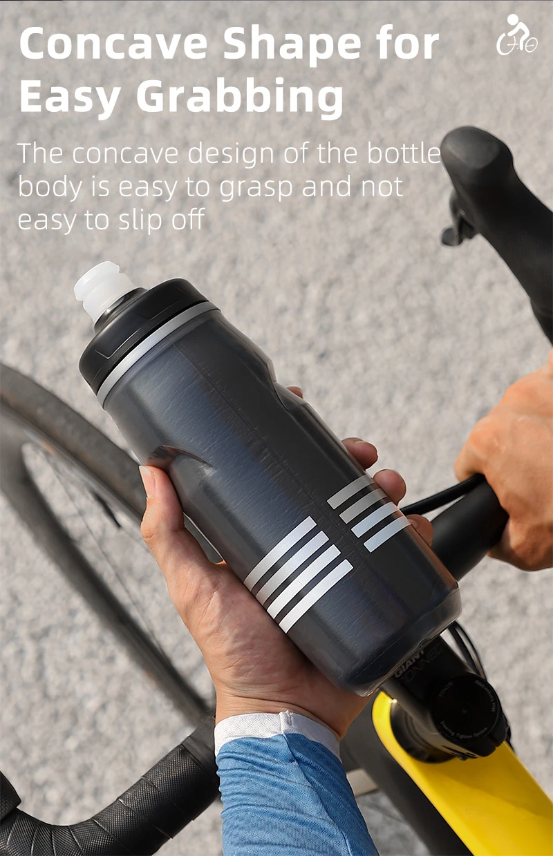 WEST BIKING 3-lagige, kälteisolierte Fahrrad-Trinkflasche 620 ml, tragbare MTB- und Rennrad-Flasche, wärme- und kältegeschützt, Fitnessflasche – Detail 15