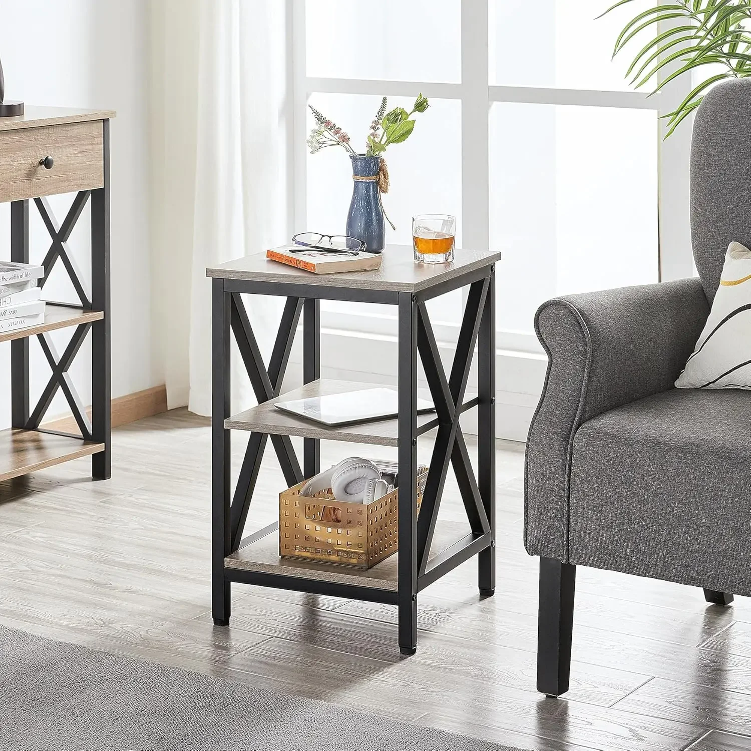 4 Pieces Living Room Table Sets - Includes TV Stand with Storage for 65 in TV, Lift-top Coffee Table with Baskets 4