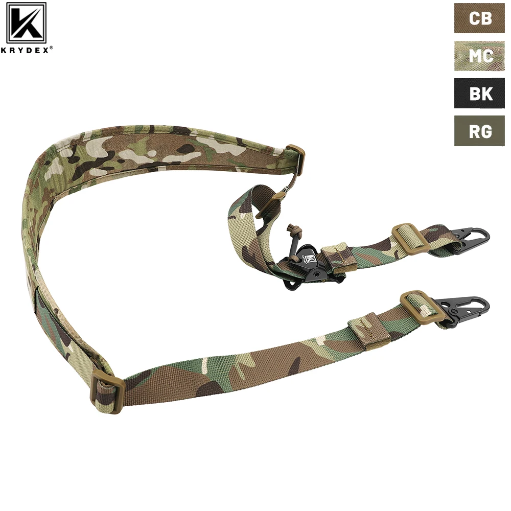 

KRYDEX Tactical Modular Rifle Sling Strap Removable 2 Point / 1 Point 2.25" Padded Slingster Shooting Hunting Rifle Accessories