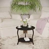 Coffee Table with Open Storage,23" 2-Tier Coffee Side Tables for Small Space, Accent Center Table Circle Sofa End Table 4