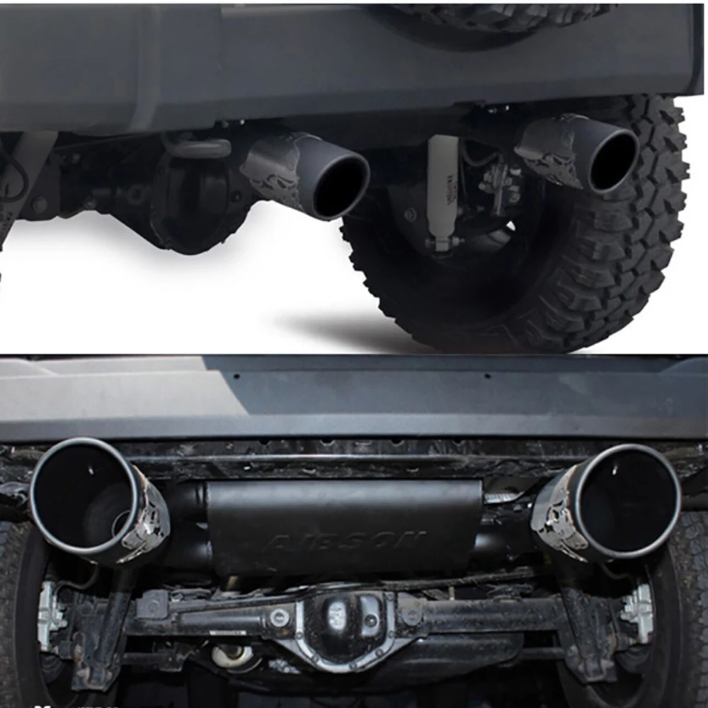EXHAUST TIP KITS FIT FOR JEEP WRANGLER JK 2007- RUBICON DOUBLE EXHAUST PIPE MODIFIED 4X4 OFF-ROAD CAR MUFFLER SYSTEM