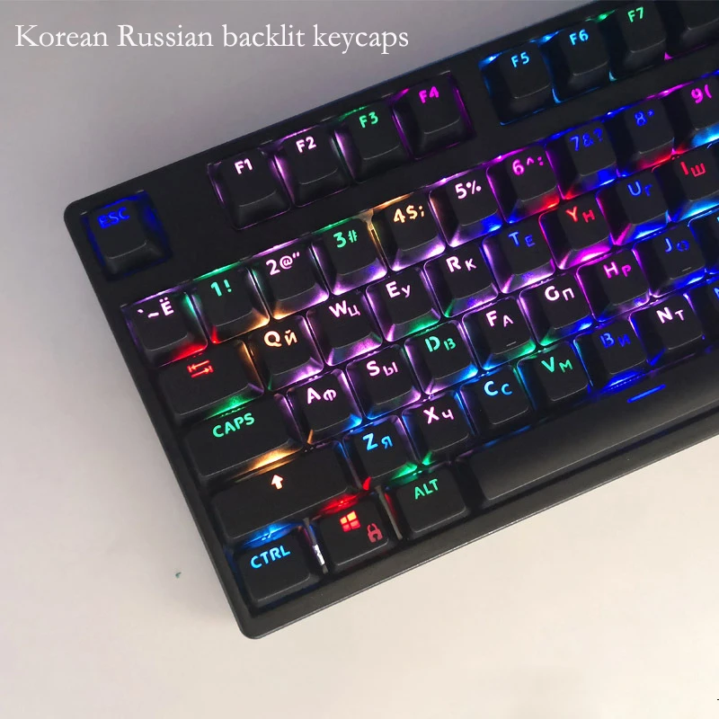 Teclado Mecânico para Jogos Interruptor Cereja mx Perfil Oem Abs Keycap Personalizado Faça Você Mesmo Russo Coreano Retroiluminado 104 Chaves - Imagem 3